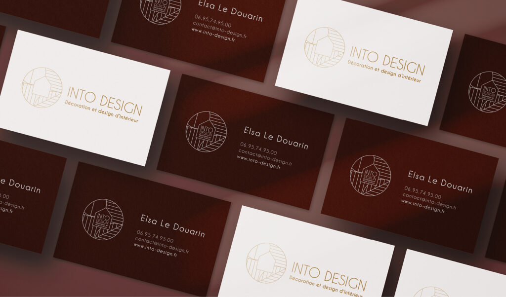 Studio Ema, projets Into Design, logo, identité visuelle carte de visite
