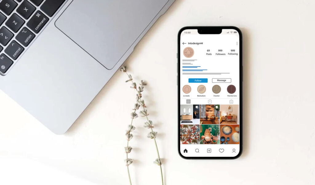 Studio Ema, projets Into Design, logo, identité visuelle feed instagram