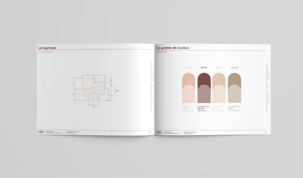 Studio Ema, projets Into Design, logo, identité visuelle charte graphique