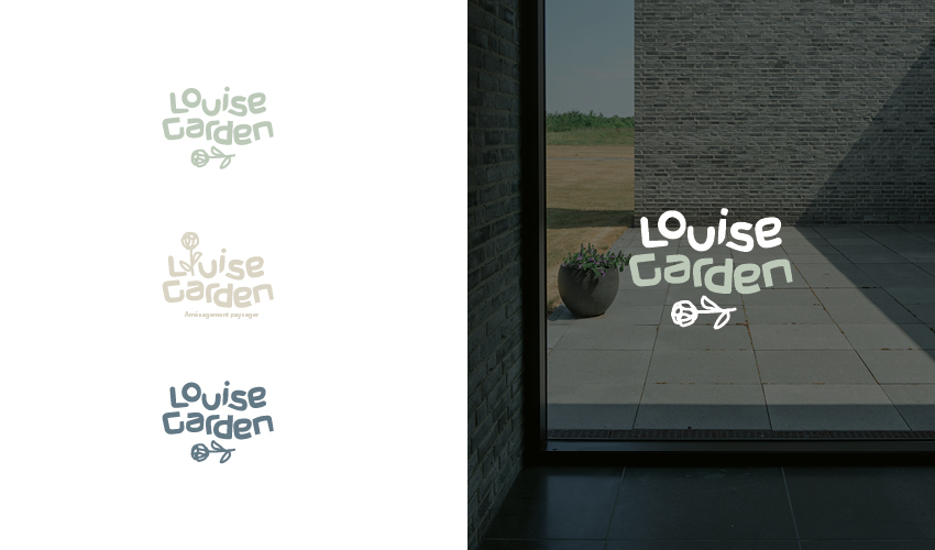 Studio Ema projet Louise Garden aménagement paysager logo identité visuelle